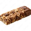 Granola bar dipped in chocolate isolated on transparent or white background, png