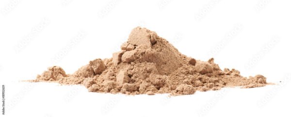 Pile of cocoa protein powder isolated